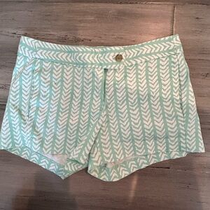 J. Crew Stretch Green and White Shorts